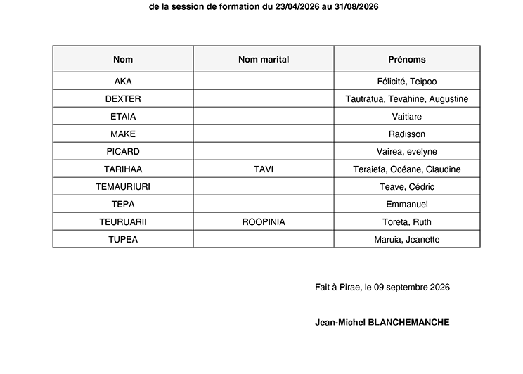 Conducteur de Transport en Commun en Polynésie Française 2026 – résultats des examens