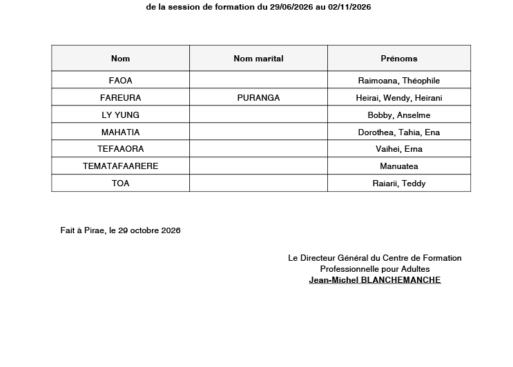 Conducteur de Transport en Commun en Polynésie Française 2026 – résultats des examens